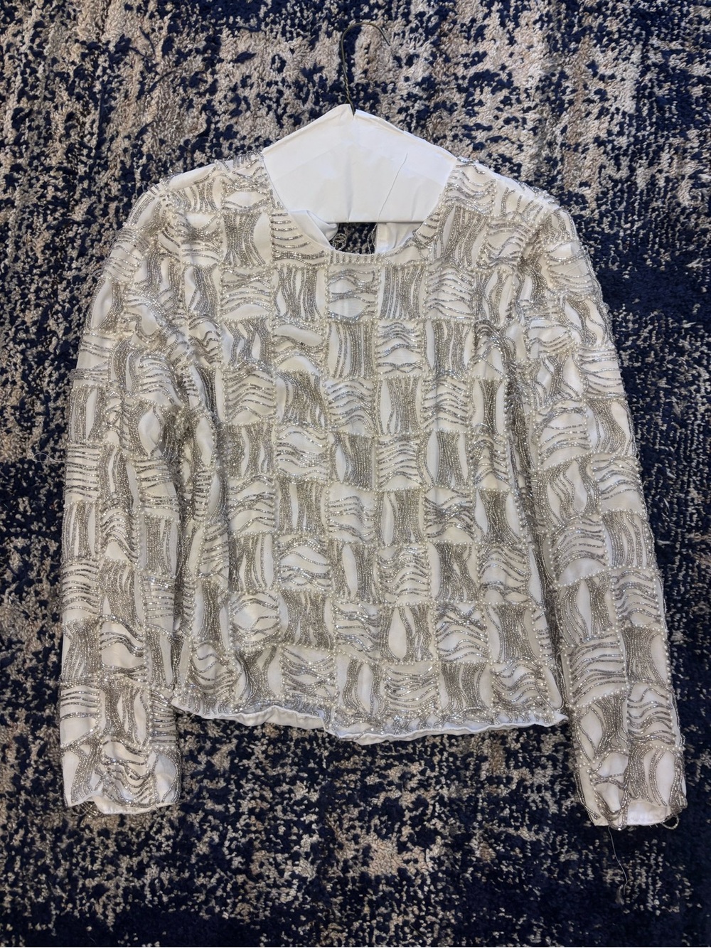 ASOS White Top with Silver Beaded Detail